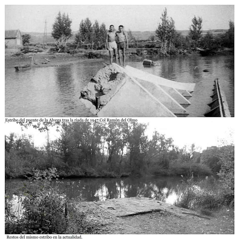 InfoAlcalaina-Blog-de-Complumiradas-12 estribo de la alvega 1947 tras la riada y actualmente