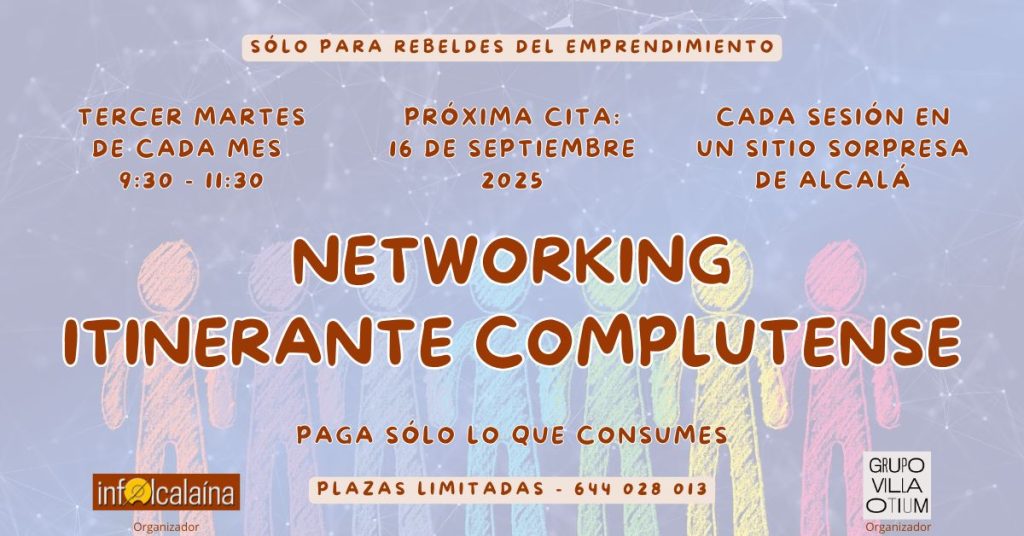infoalcalaina networking itinerante complutense para emprendedores 16 de septiembre 2025 apaisado